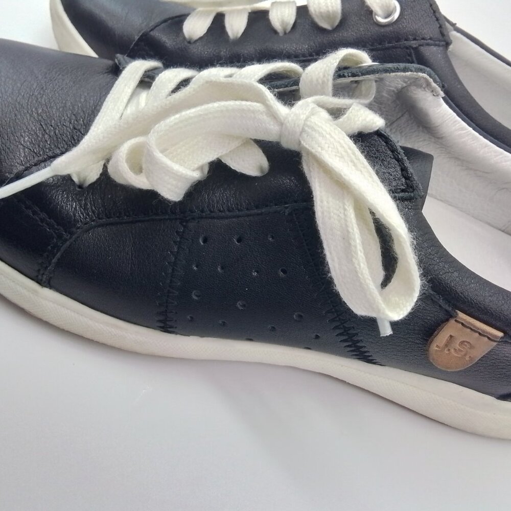 JOSEF SEIBEL HAUNSTEIN BLACK WHITE LEATHER SNEAKER SIZE 37/US 6.5 - Picture 5 of 7